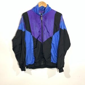 Men's Black and Blue Windbreaker Jacket